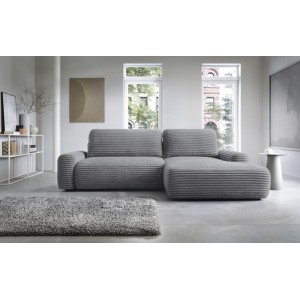 Charmantes anthrazitfarbenes Ecksofa CORDINA mit Schlaffunktion und Bettzeugfach 2/9