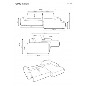CORDINA Design-Ecksofa in Grau mit Bettzeugablage und Schlaffunktion 8/9