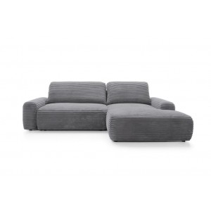 Charmantes anthrazitfarbenes Ecksofa CORDINA mit Schlaffunktion und Bettzeugfach 3/9