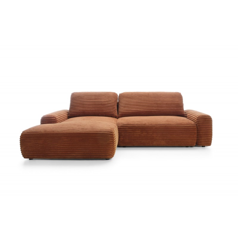 Modernes Ecksofa CORDINA in Orange mit Bettzeugablage und Schlaffunktion 11/9