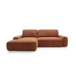 Modernes Ecksofa CORDINA in Orange mit Bettzeugablage und Schlaffunktion 11/9