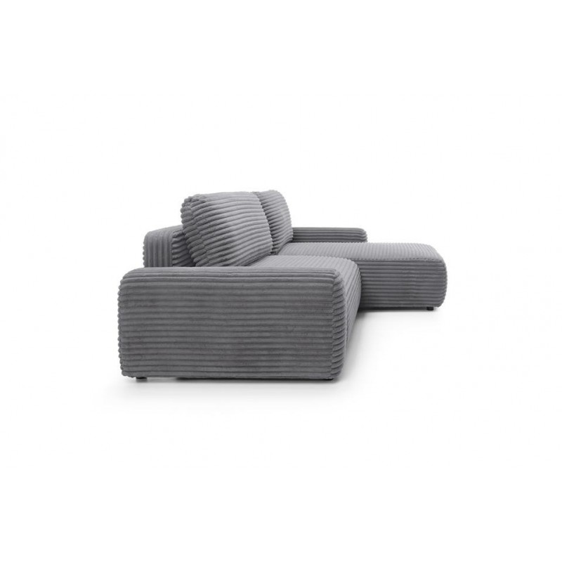 Charmantes anthrazitfarbenes Ecksofa CORDINA mit Schlaffunktion und Bettzeugfach 4/9
