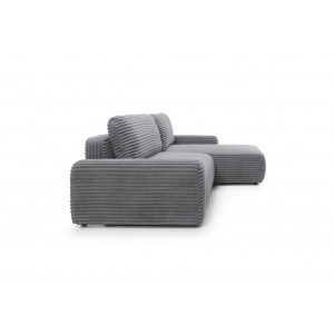 Charmantes anthrazitfarbenes Ecksofa CORDINA mit Schlaffunktion und Bettzeugfach 4/9