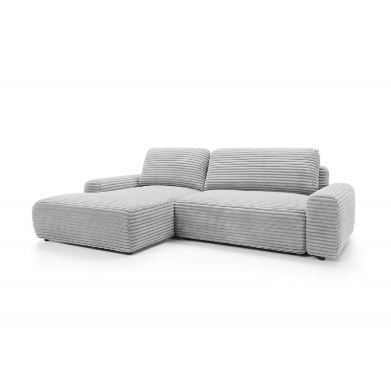 CORDINA Design-Ecksofa in Grau mit Bettzeugablage und Schlaffunktion 9/9