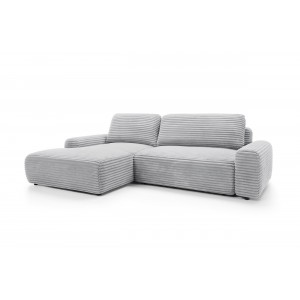 CORDINA Design-Ecksofa in Grau mit Bettzeugablage und Schlaffunktion 9/9