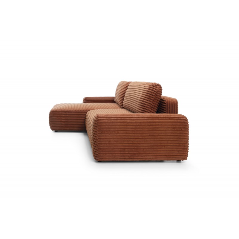 Modernes Ecksofa CORDINA in Orange mit Bettzeugablage und Schlaffunktion 12/9