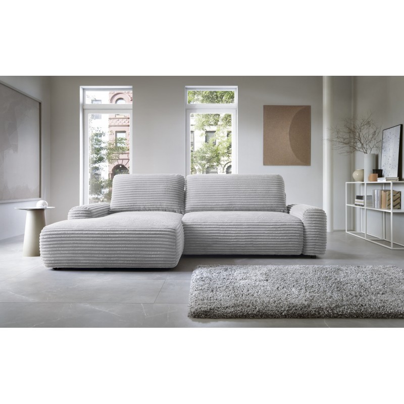 CORDINA Design-Ecksofa in Grau mit Bettzeugablage und Schlaffunktion 10/9
