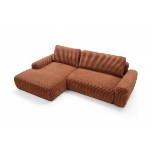 Modernes Ecksofa CORDINA in Orange mit Bettzeugablage und Schlaffunktion 13/9
