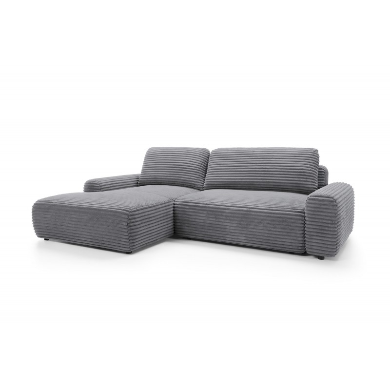Charmantes anthrazitfarbenes Ecksofa CORDINA mit Schlaffunktion und Bettzeugfach 9/9