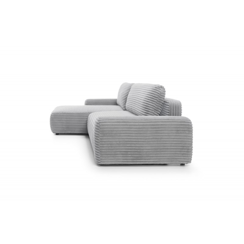 CORDINA Design-Ecksofa in Grau mit Bettzeugablage und Schlaffunktion 12/9