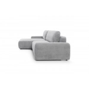 CORDINA Design-Ecksofa in Grau mit Bettzeugablage und Schlaffunktion 12/9