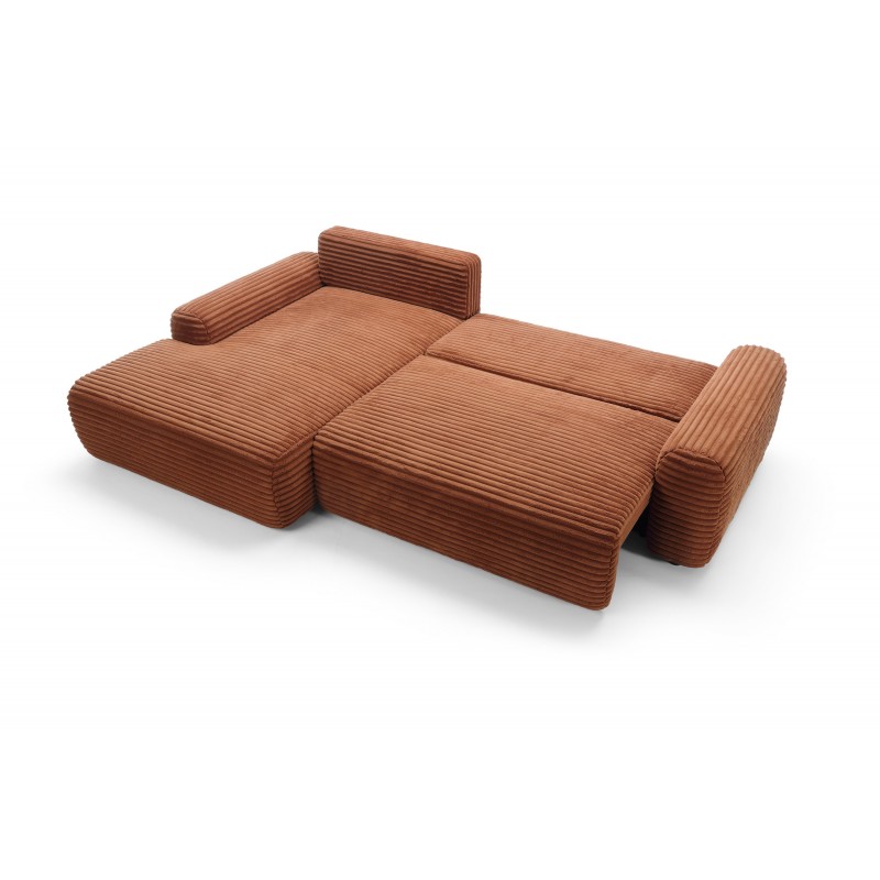 Modernes Ecksofa CORDINA in Orange mit Bettzeugablage und Schlaffunktion 15/9