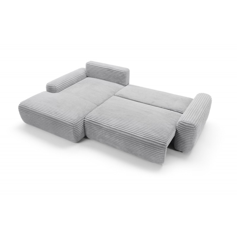 CORDINA Design-Ecksofa in Grau mit Bettzeugablage und Schlaffunktion 15/9