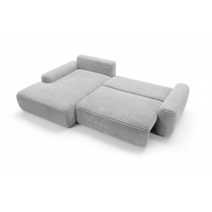 CORDINA Design-Ecksofa in Grau mit Bettzeugablage und Schlaffunktion 15/9