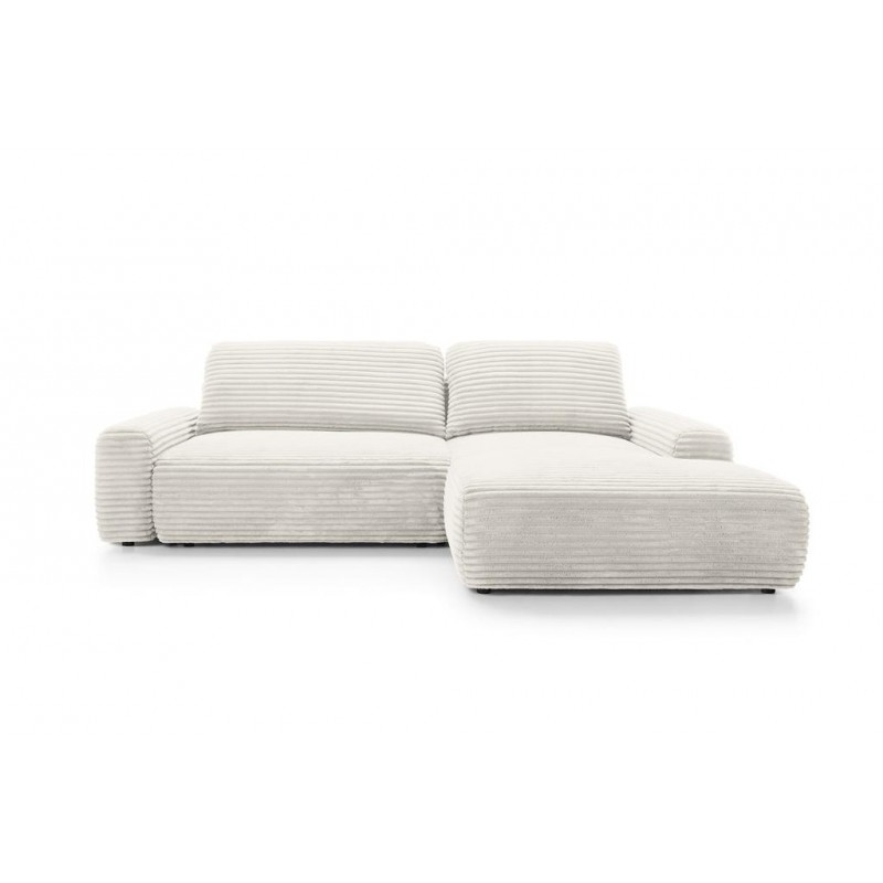Klappbares Ecksofa CORDINA in Weiß mit Schlaffunktion und Bettzeugbehälter 3/9