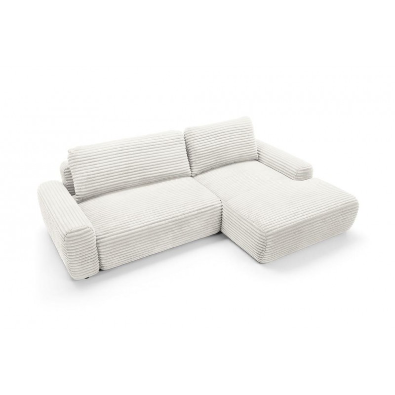 Klappbares Ecksofa CORDINA in Weiß mit Schlaffunktion und Bettzeugbehälter 5/9