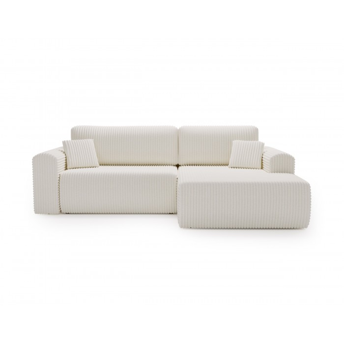 Kord-Ecksofa LINEA weiß -...