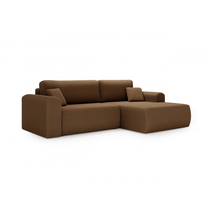 Beigefarbenes Ecksofa LINEA mit Bettzeugablage - warme Eleganz in Ihrem Wohnzimmer
