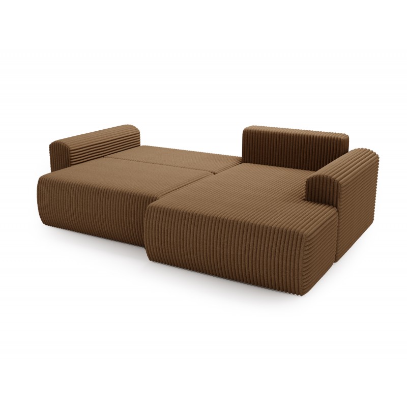 Beigefarbenes Ecksofa LINEA mit Bettzeugablage - warme Eleganz in Ihrem Wohnzimmer 3/9