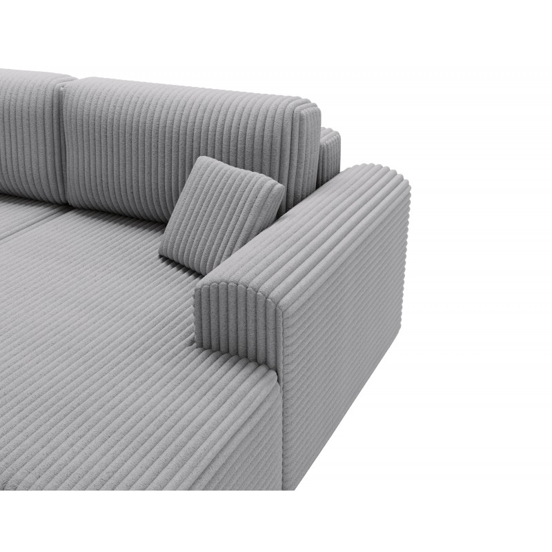 Hellgraues Ecksofa LINEA - minimalistisches Design mit Bettzeugfach 4/9