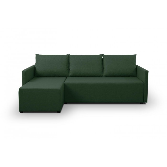 Grünes Ecksofa aus faro KRISO-Stoff mit...