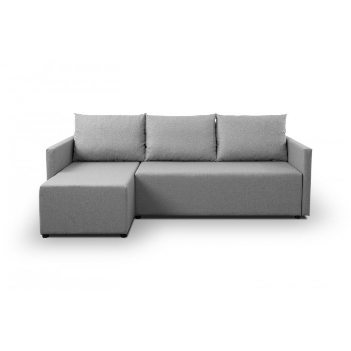 Stilvolles Ecksofa aus grauem Faro-Stoff KRISO...