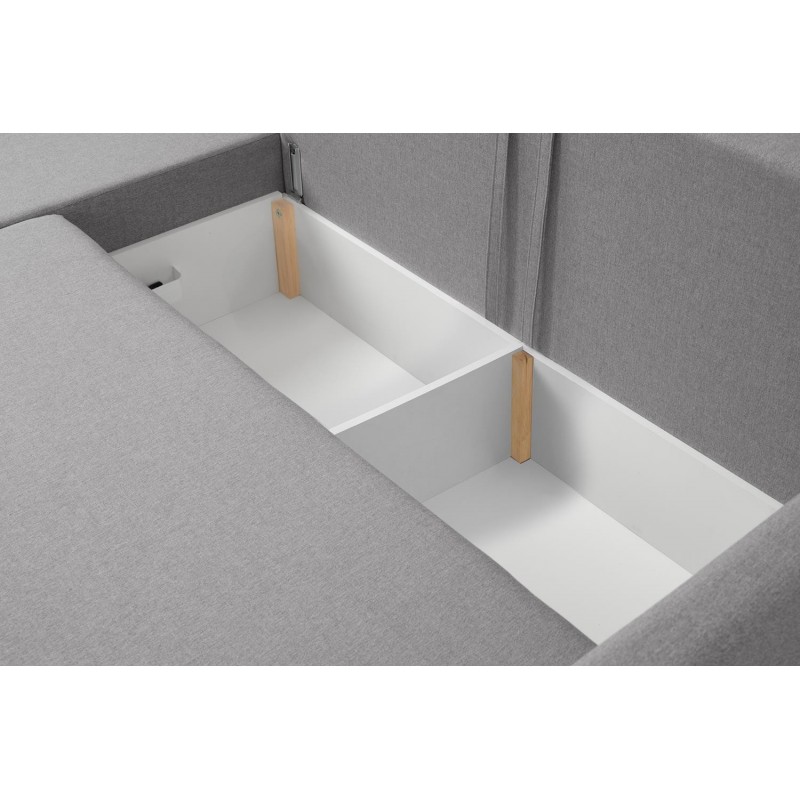Elegantes anthrazitfarbenes Ecksofa aus faro KRISO-Stoff mit Schlaffunktion und Bettzeugstauraum 6/9