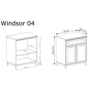 Zweitürige Kommode WINDSOR in einem geschmackvollen Kaschmir-Ton 7/9