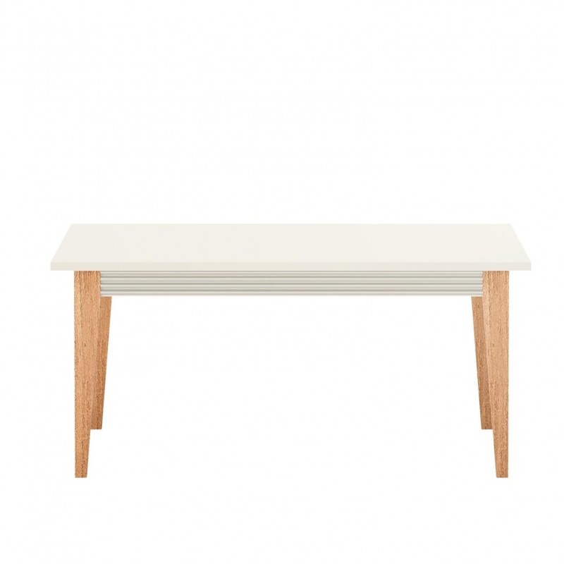 Couchtisch WINDSOR auf hohen Holzbeinen, in einem eleganten Kaschmir-Ton, ideal für stilvolle Innenräume 2/9