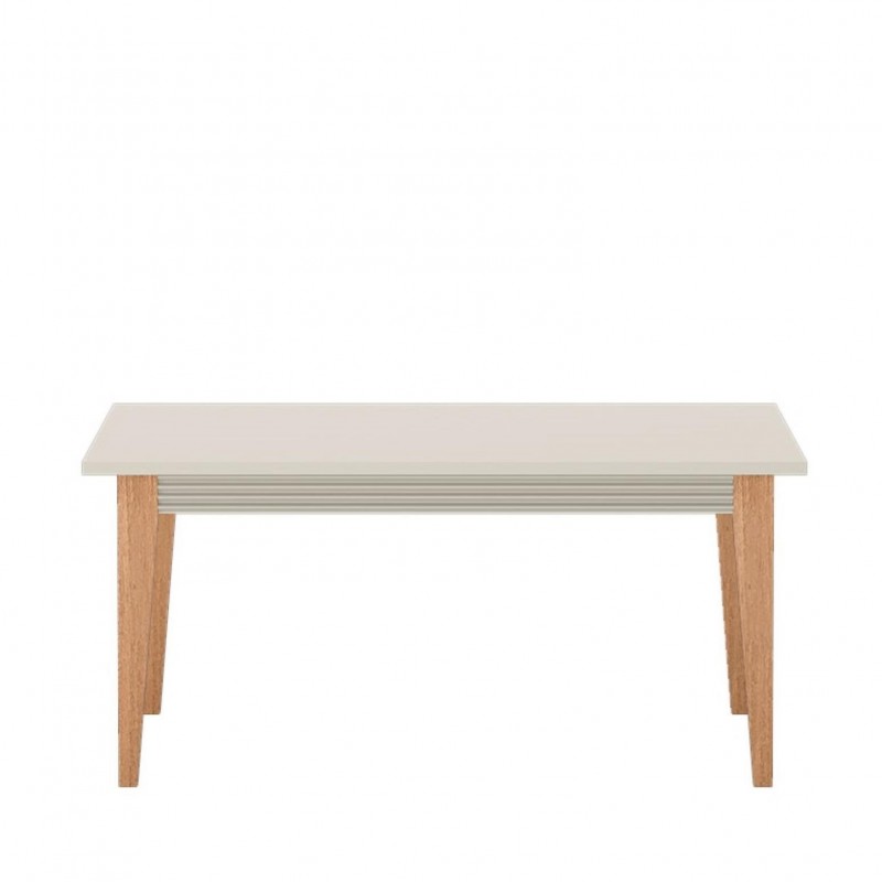 Couchtisch WINDSOR auf hohen Holzbeinen, in einem eleganten Kaschmir-Ton, ideal für stilvolle Innenräume 3/9