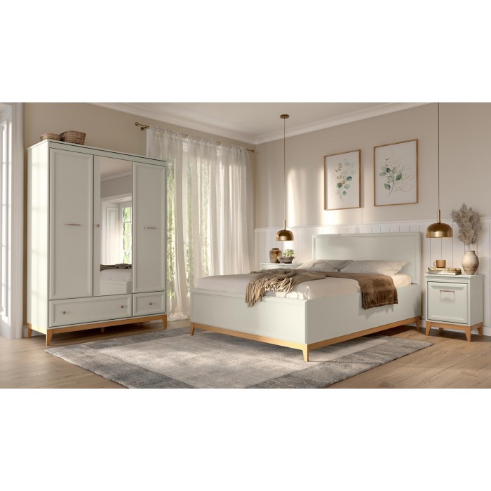 Bett WINDSOR in einem geschmackvollen Kaschmir-Ton, ideal für klassische Schlafzimmer