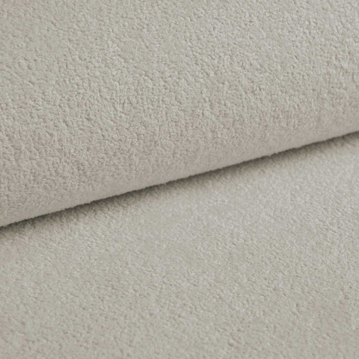 Vielseitiges Ecksofa SPRENTO aus Boucle-Stoff mit Schlaffunktion und Bettzeugablage Ecru