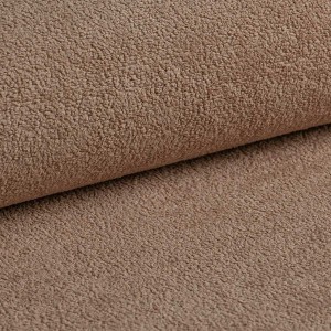 Mehrzweck-Ecksofa SPRENTO rosa aus Boucle-Stoff mit Schlaffunktion und Bettzeugfach 8/9