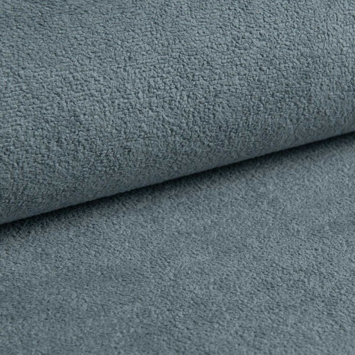 Mehrzweck-Ecksofa SPRENTO hellblau in Boucle-Stoff mit Schlaffunktion und Bettzeugfach