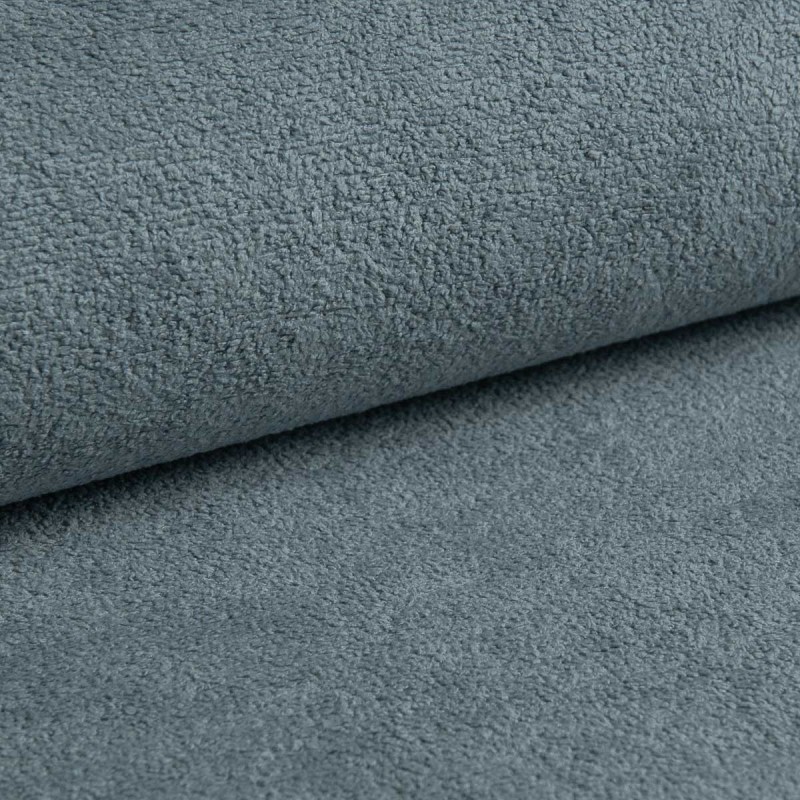 Mehrzweck-Ecksofa SPRENTO hellblau in Boucle-Stoff mit Schlaffunktion und Bettzeugfach 8/9