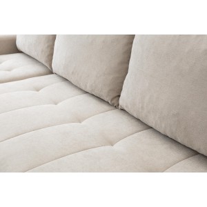 Mehrzweck-Ecksofa SPRENTO beige in Chenille-Stoff mit Schlaffunktion und Bettzeugfach 6/9