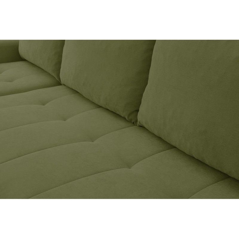 Mehrzweck-Ecksofa SPRENTO grün in Chenille-Stoff mit Schlaffunktion und Bettzeugfach 6/9