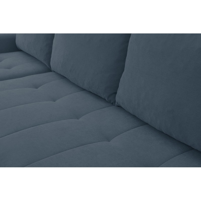 Mehrzweck-Ecksofa SPRENTO dunkelblau in Chenille-Stoff mit Schlaffunktion und Bettzeugfach 6/9