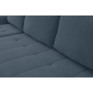 Mehrzweck-Ecksofa SPRENTO dunkelblau in Chenille-Stoff mit Schlaffunktion und Bettzeugfach 6/9