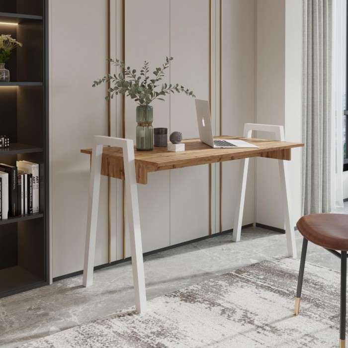 FRAME Schreibtisch - Elegantes Wotan Eiche und...