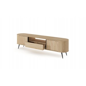 RTV Tisch RIVO 196 cm - TV-Schrank in Eiche Cremona mit geriffelten Fronten 3/9