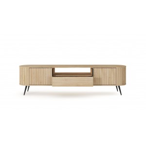 RTV Tisch RIVO 196 cm - TV-Schrank in Eiche Cremona mit geriffelten Fronten 11/9