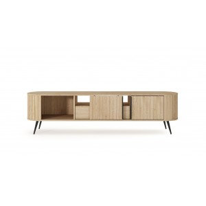 RTV Tisch RIVO 196 cm - TV-Schrank in Eiche Cremona mit geriffelten Fronten 13/9