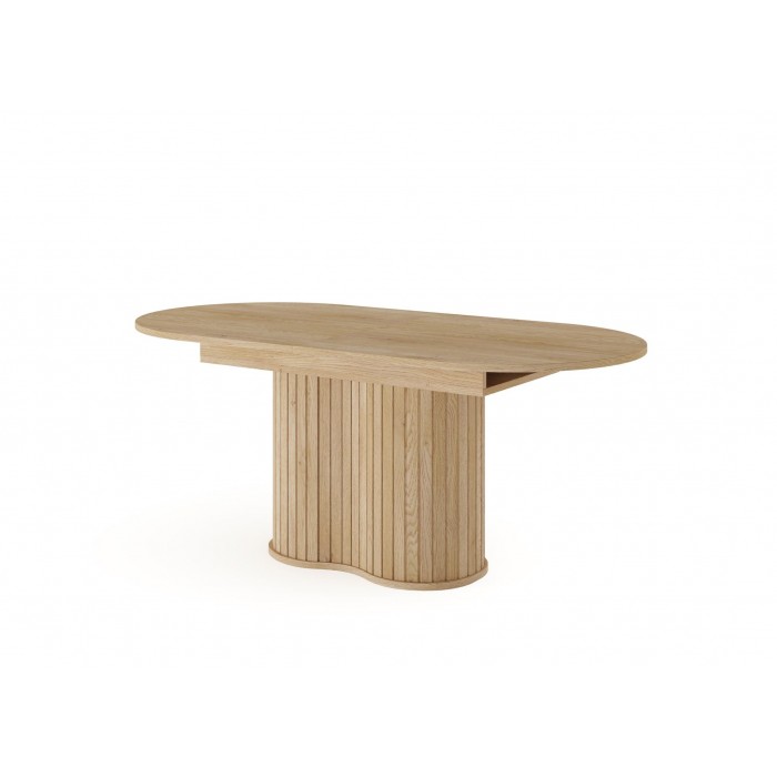 Klapptisch RIVO 180-220 cm - Eiche Cremona eleganter Esstisch mit kanneliertem Fuß