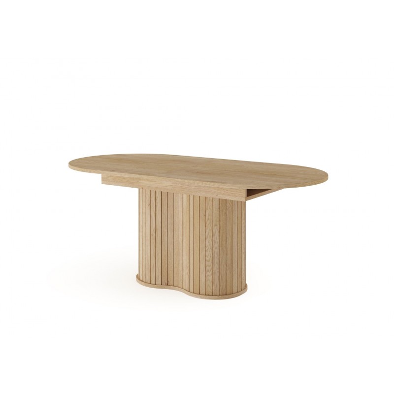 Klapptisch RIVO 180-220 cm - Eiche Cremona eleganter Esstisch mit kanneliertem Fuß