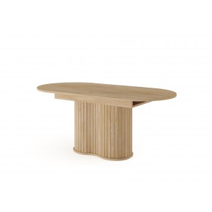 Klapptisch RIVO 180-220 cm - Eiche Cremona eleganter Esstisch mit kanneliertem Fuß 1/9