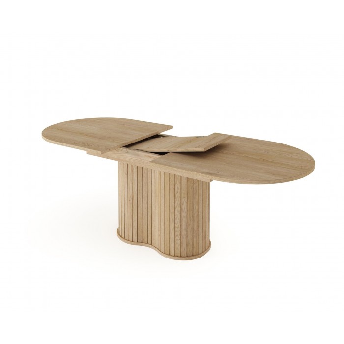 Klapptisch RIVO 180-220 cm - Eiche Cremona eleganter Esstisch mit kanneliertem Fuß