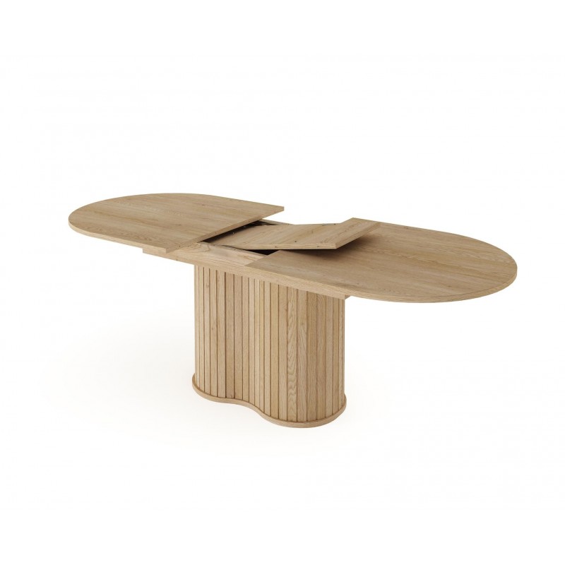Klapptisch RIVO 180-220 cm - Eiche Cremona eleganter Esstisch mit kanneliertem Fuß 3/9