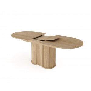 Klapptisch RIVO 180-220 cm - Eiche Cremona eleganter Esstisch mit kanneliertem Fuß 3/9