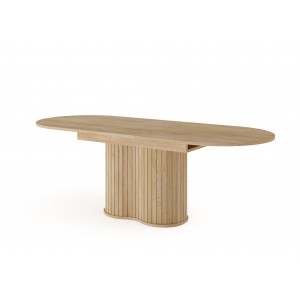 Klapptisch RIVO 180-220 cm - Eiche Cremona eleganter Esstisch mit kanneliertem Fuß 4/9